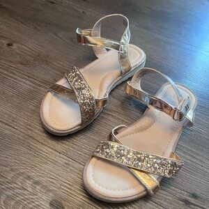 Gold Glitter Kids Sandals